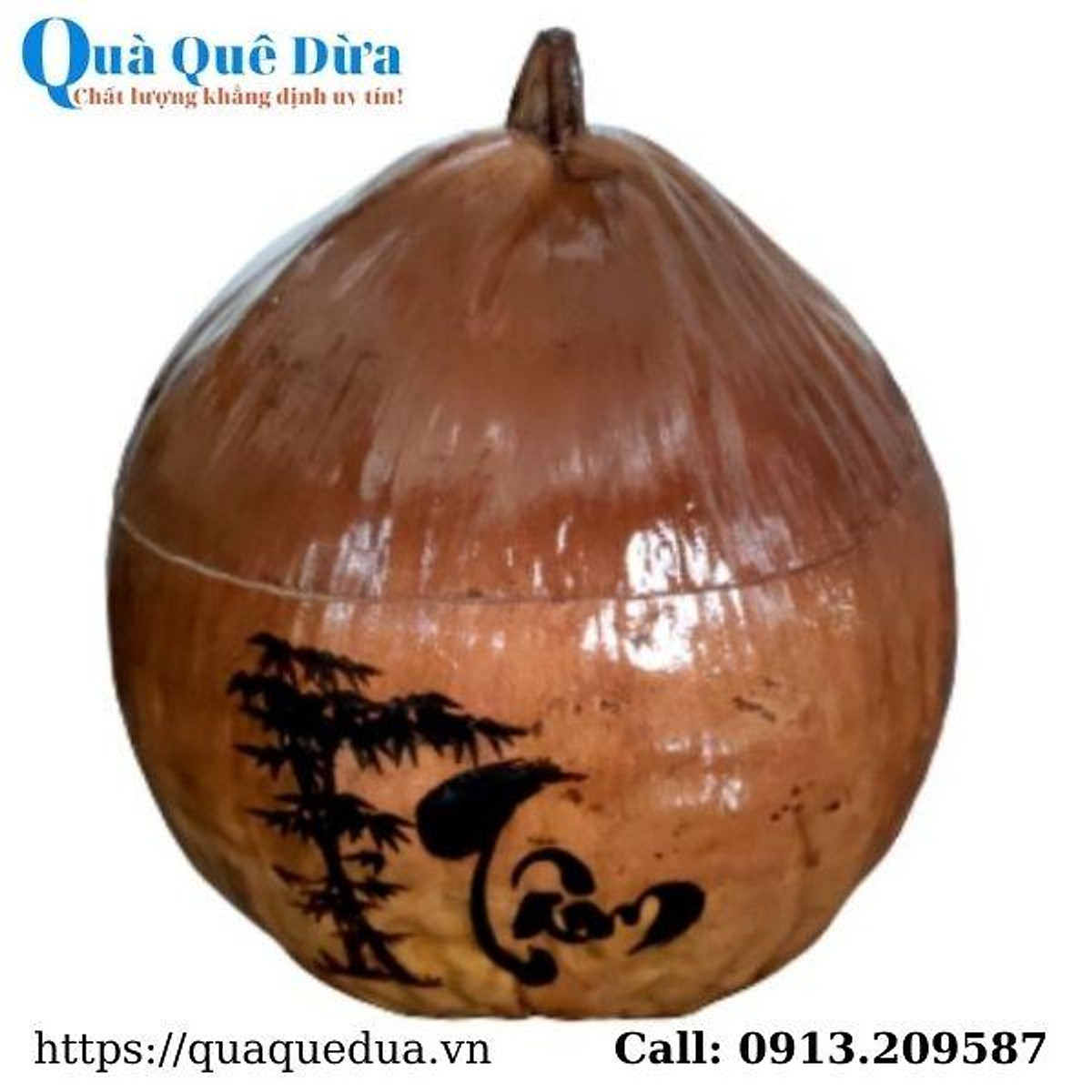 Vỏ Giữ Ấm Bình Trà Trái Dừa Hoa Văn Lồng Chữ Tâm Và Bình Trà 400 -