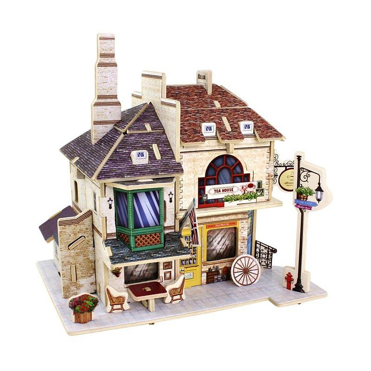 Đồ chơi lắp ráp gỗ 3D Mô hình Tea House Laser  Lắp ráp
