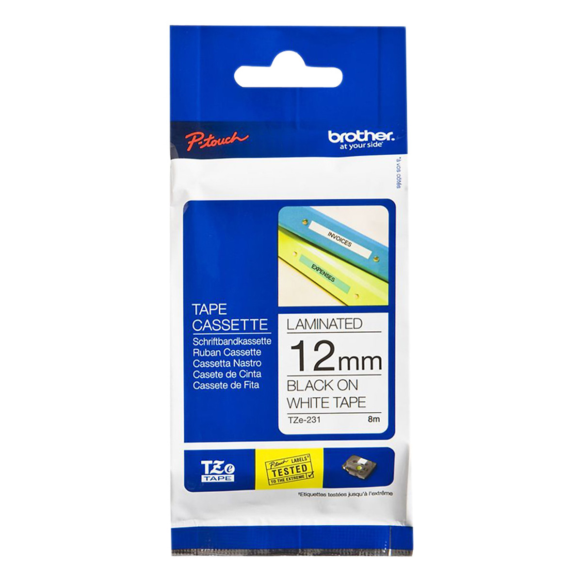 Nhãn In Tiêu Chuẩn TZE Brother Tze-231 Chữ Đen Trên Nền Trắng (12mm) - Hàng chính hãng