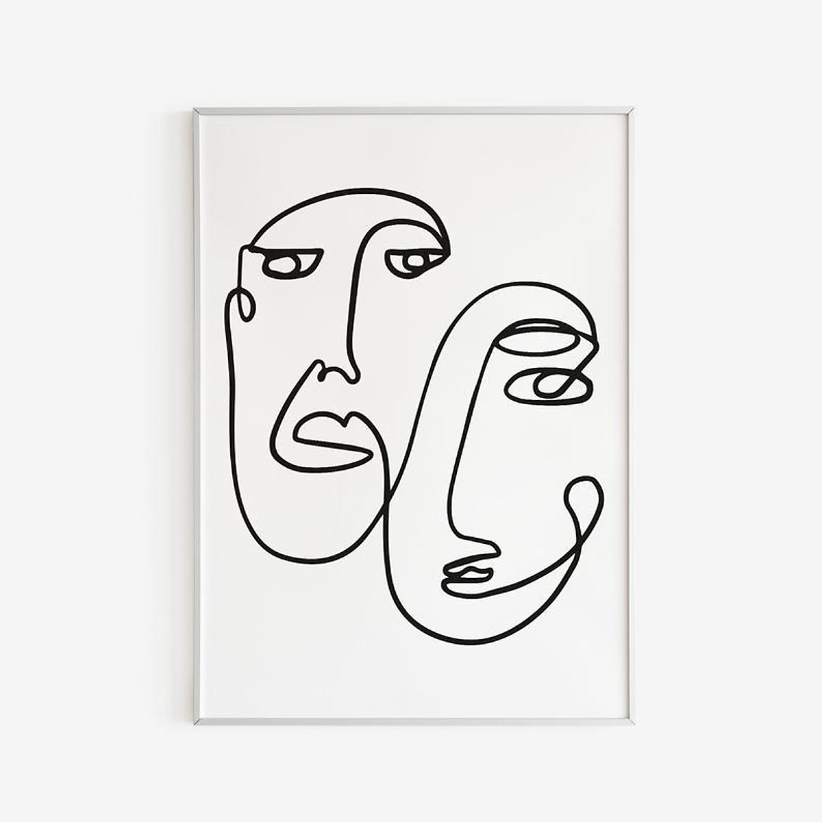 Tranh Treo Tường | Tranh One Line Abstract Face Drawing, Printable Sketch,  Two Face Line Art