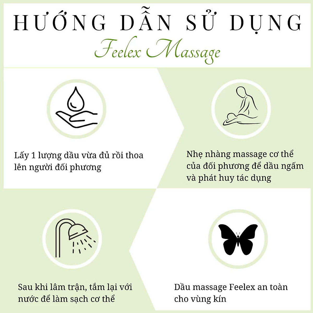 Dầu massage body Feelex toàn thân cho nam và nữ, nhiều mùi hương, dung tích 300ml