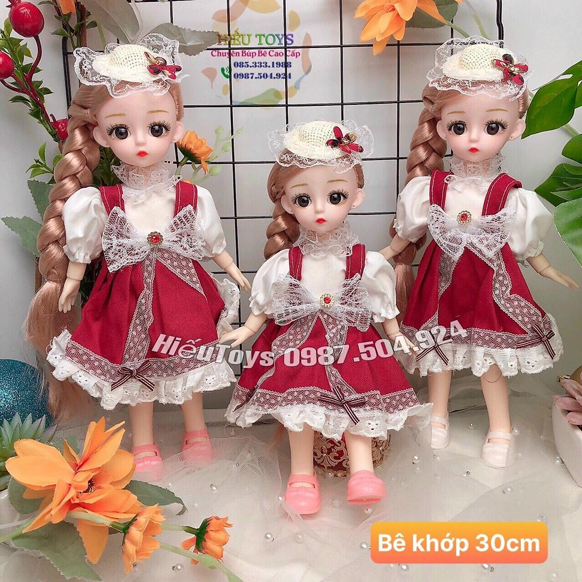 Búp Bê Barbie Khơp 30cm Mặt Xinh Váy Đẹp Tóc Dài Đồ Chơi Búp Bê Cho