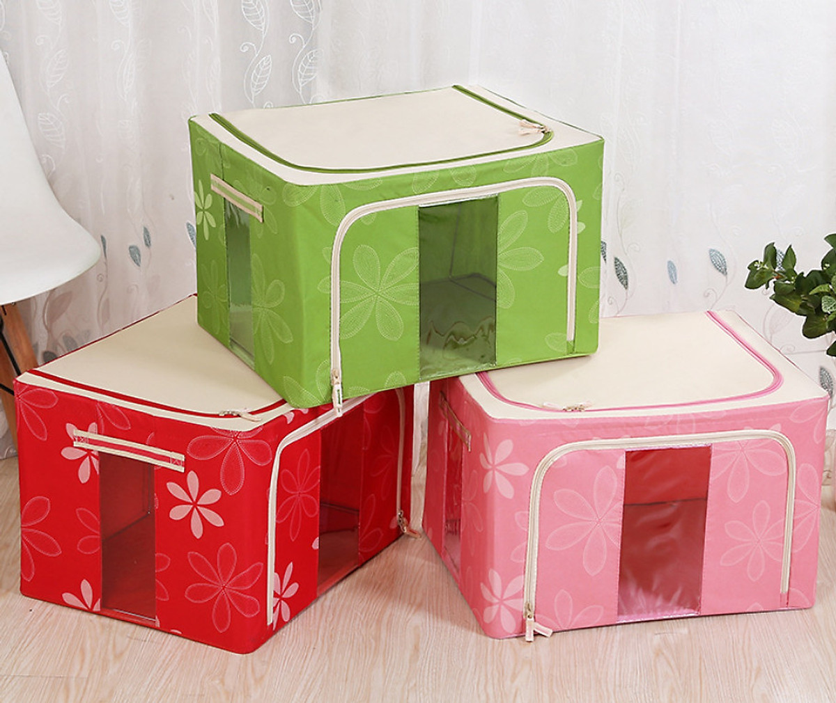 Túi Đựng Chăn Màn (Được Chọn Màu) - Hộp Đựng Quần Áo Khung Sắt Gấp Gọn - Tủ Vải Chăn Màn Tiện Lợi