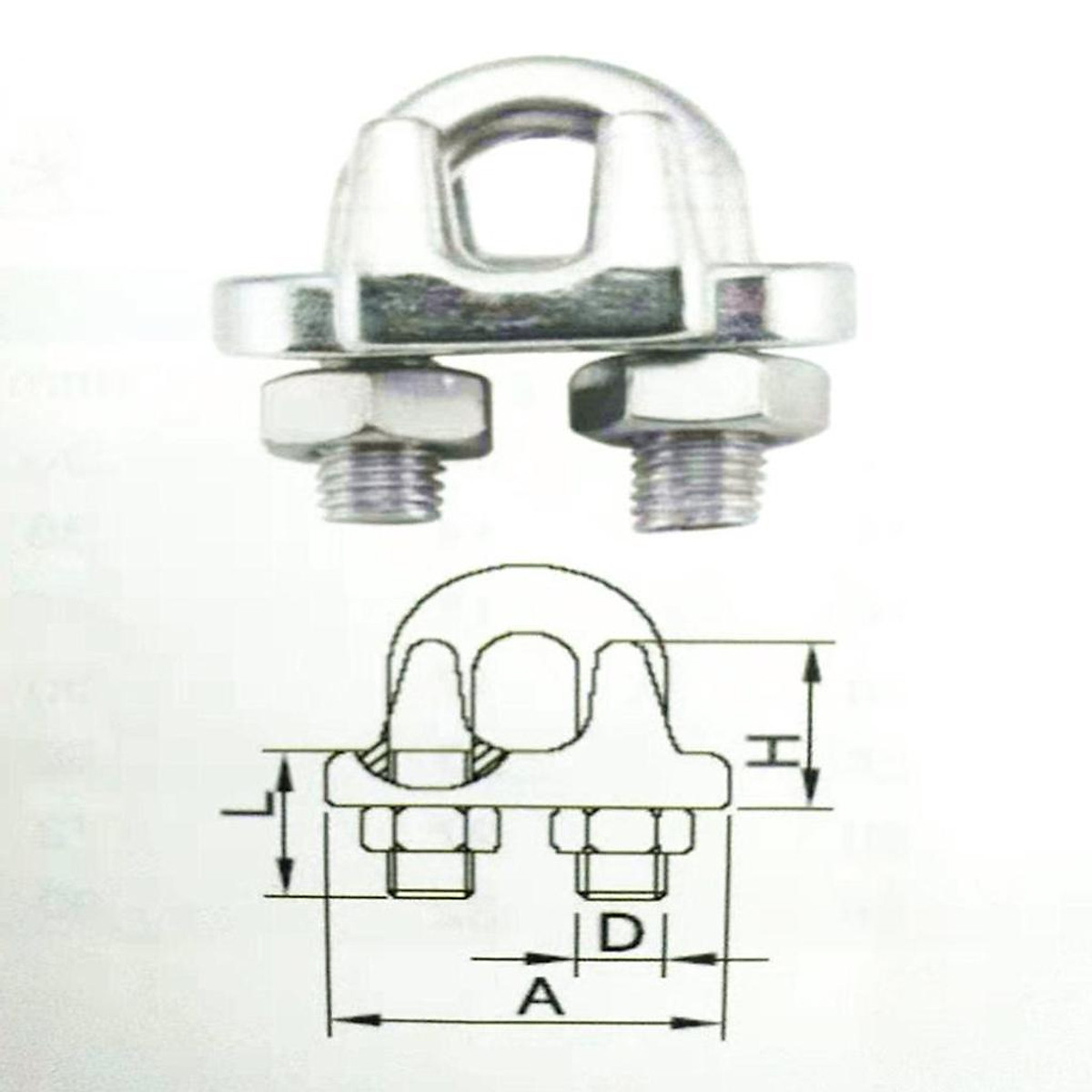 304 Stainless Steel Wire Rope Handle U Shaped Cable Clamp Clamp 10 Mm