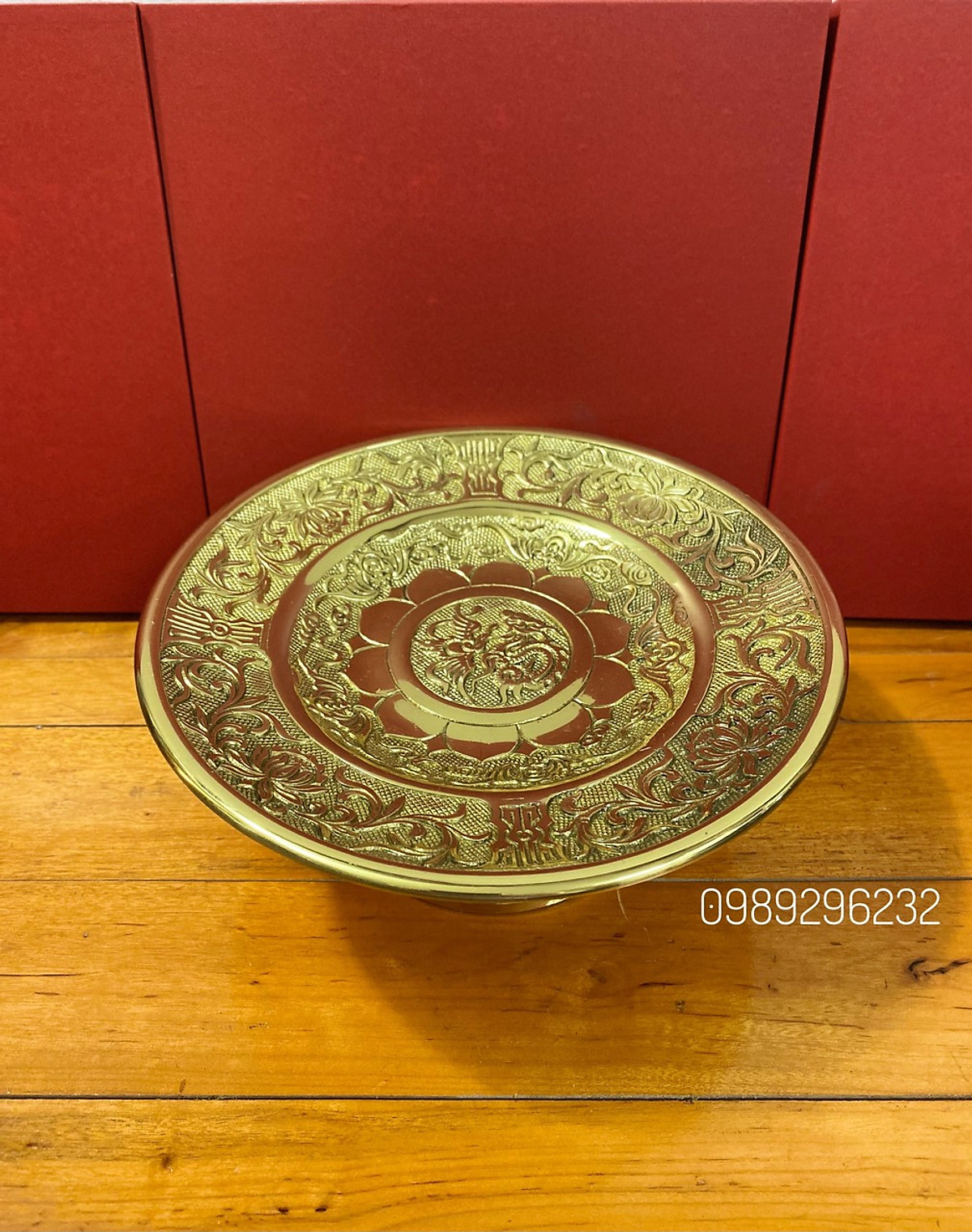 Mâm ngũ quả mâm bồng bằng đồng nguyên chất . Đĩa trái cây bằng đồng 25cm