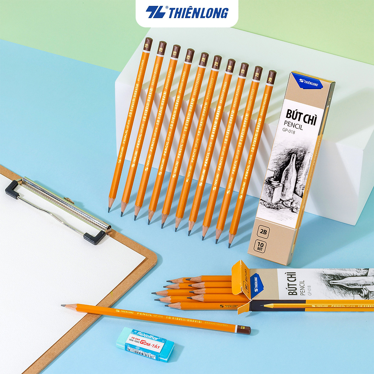 Bút chì gỗ Thiên Long GP-018 - Độ cứng 2B