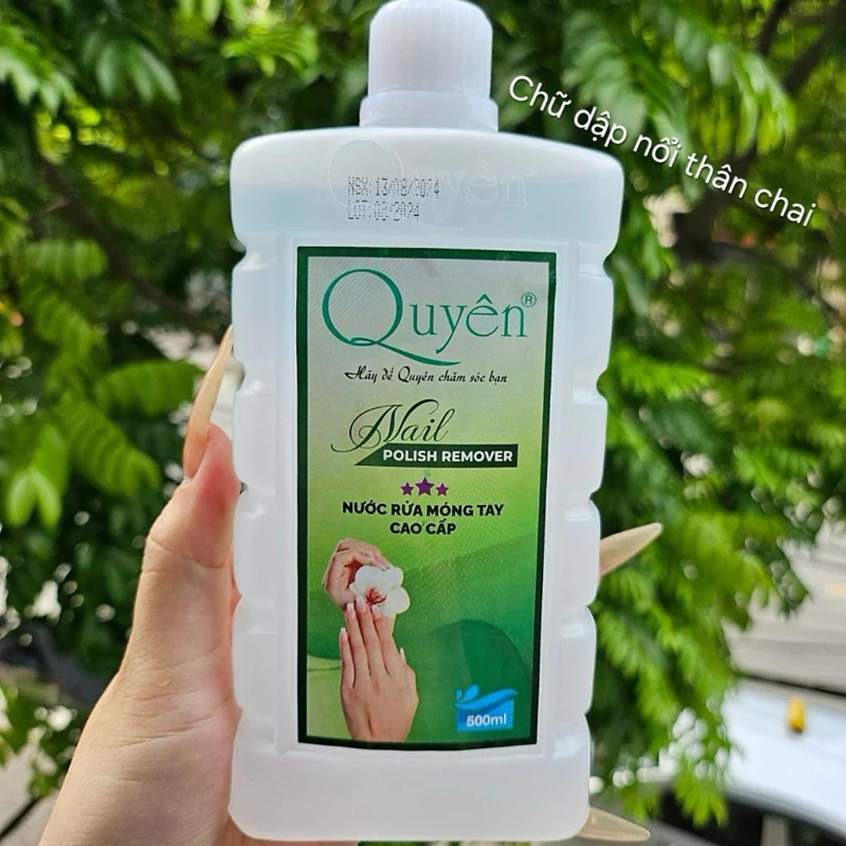 Nước Rửa Móng Axetol Quyên 500ml Chai Vuông Chữ Dập Nổi Cao Cấp Làm ...