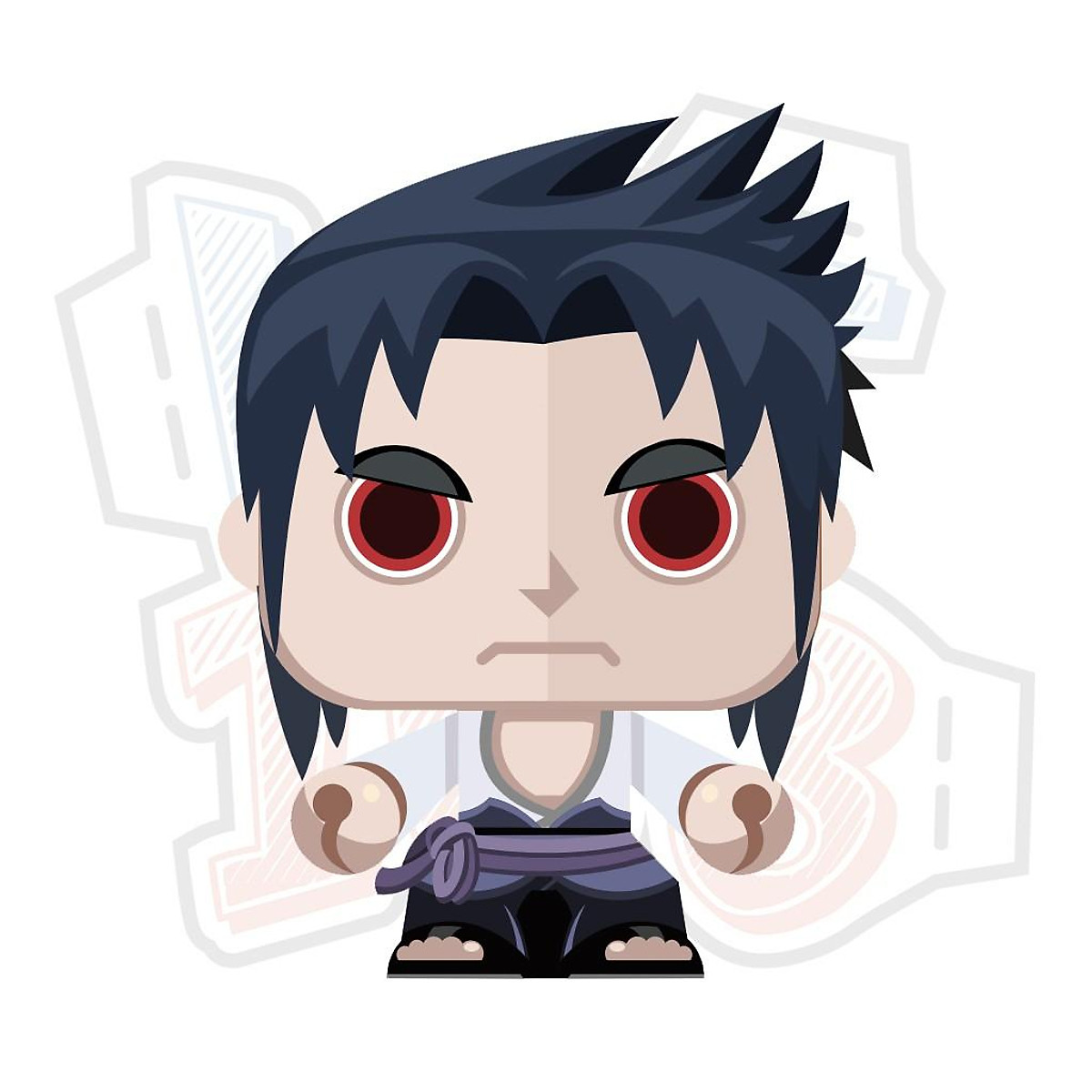 Mô hình giấy Anime Game Chibi Cute Mini Uchiha Sasuke - Mô hình giấy