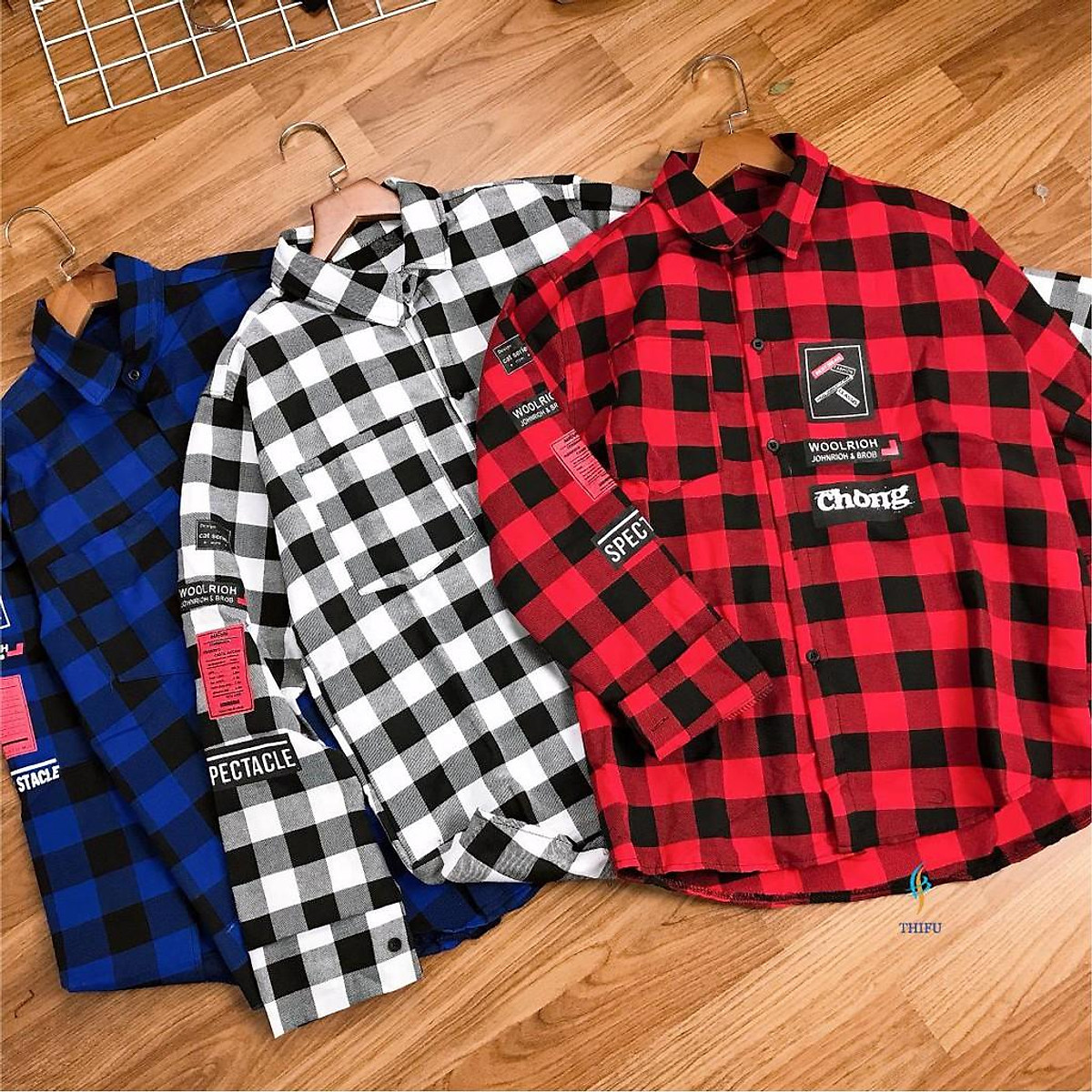 Áo Khoác Sơ Mi Caro Unisex Nam Nữ Form Rộng - Áo khoác gió Áo Khoác Sơ Mi Caro Unisex Nam Nữ Form Rộng - Áo Khoác Gió