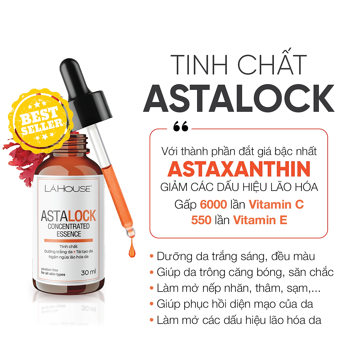 Tinh chất dưỡng trắng da Lá House Astalock Concentrated Essence 15ml/30ml