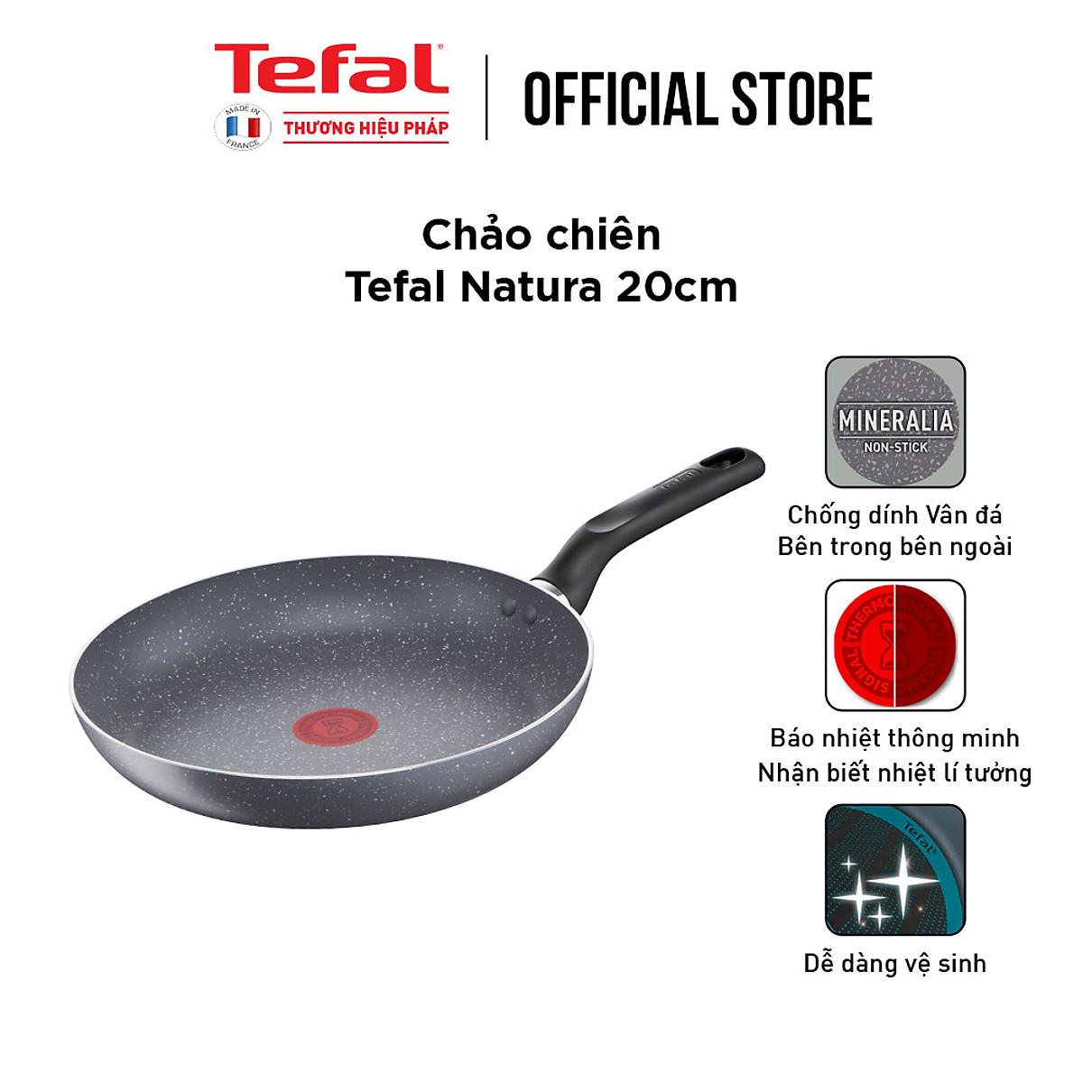 Mua Chảo chiên chống dính Tefal Natura 20cm dùng cho bếp gas và hồng ngoại  - Hàng chính hãng tại Tefal Official Store - Chính hãng