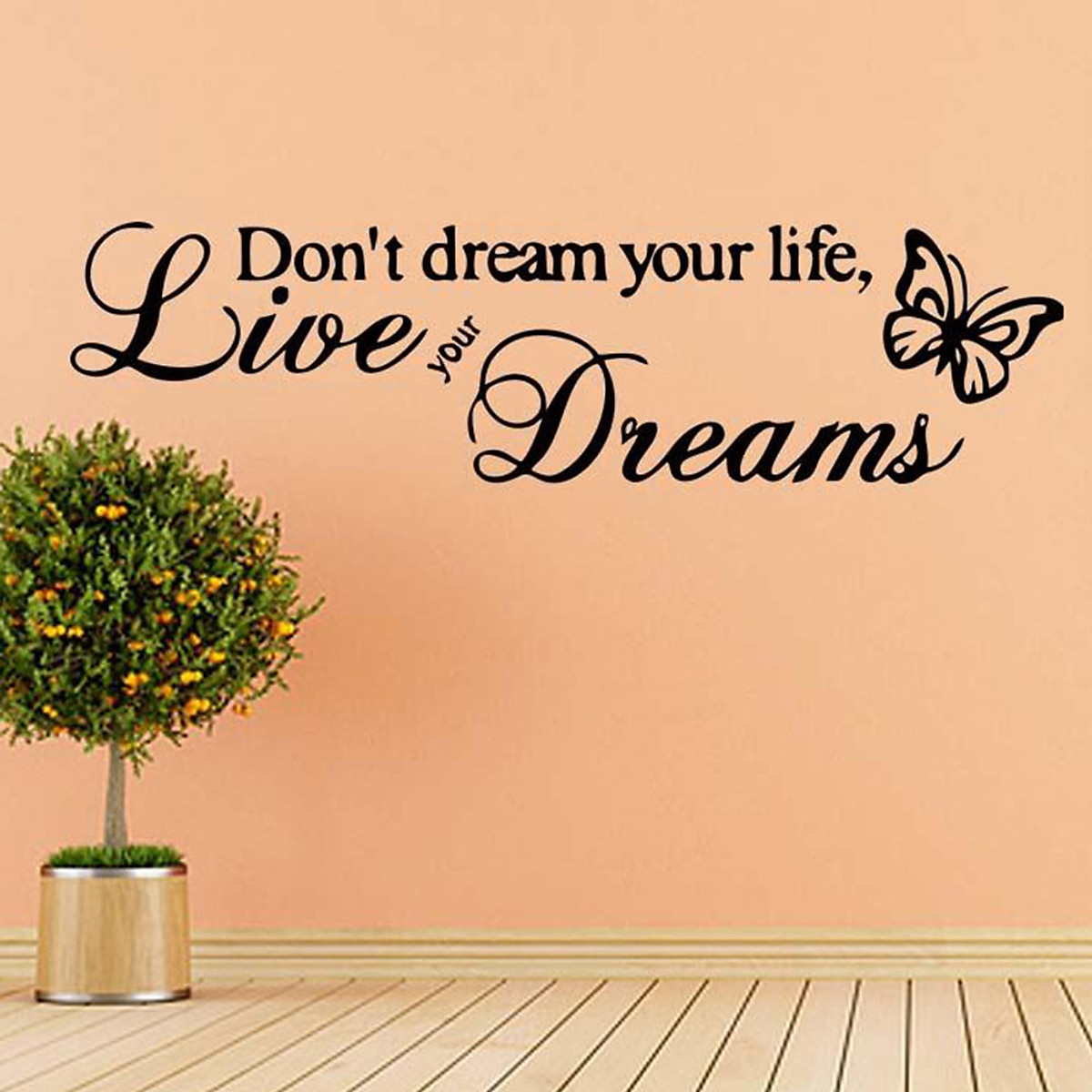 Mua English Alphabet Wallpaper Butterfly Wall Stickers Creative Live Your  Dream PVC Background Removable