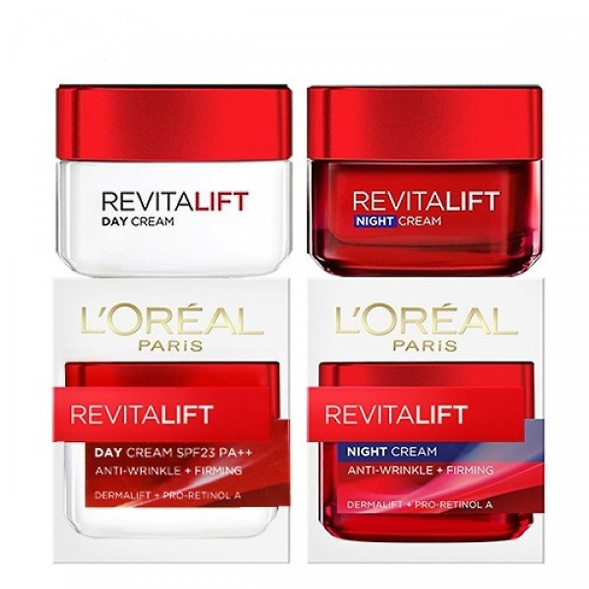 Bộ Kem Dưỡng Chống Lão Hoá Giảm Nếp Nhăn Ngày Và Đêm L'Oreal Paris Revitalift 50ml