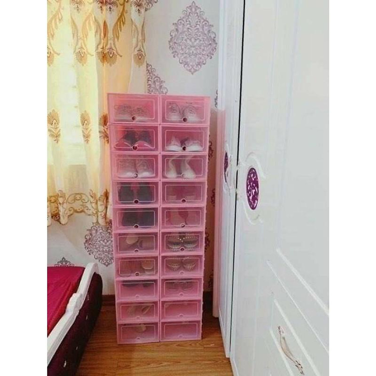 Combo 10 hộp đựng giày, dép( màu ngẫu nhiên)