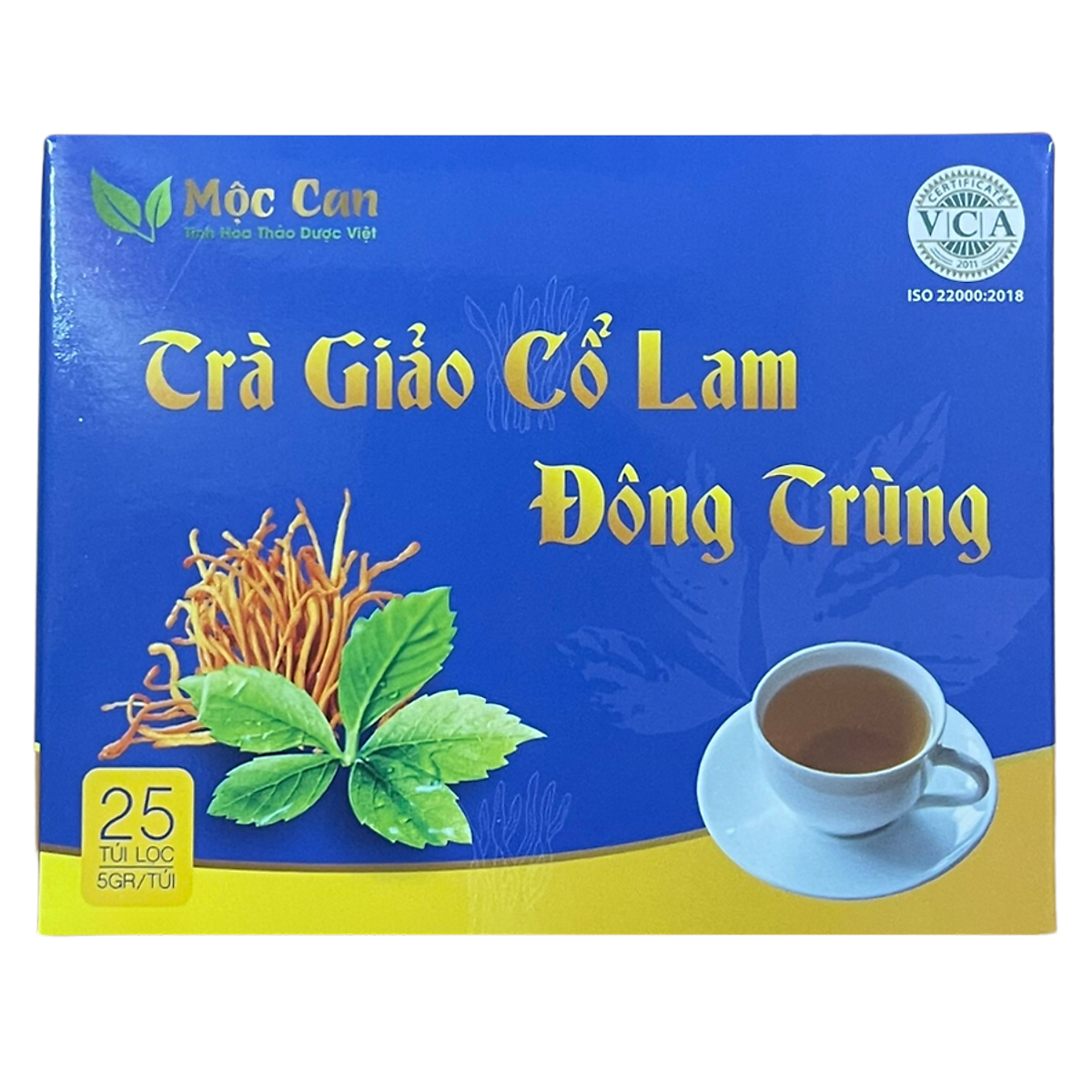 Trà giảo cổ lam mộc can túi lọc Mộc Can ổn định huyết áp, giảm mỡ máu hỗ trợ ngăn ngừa xơ vữa mạch máu gói 25 túi