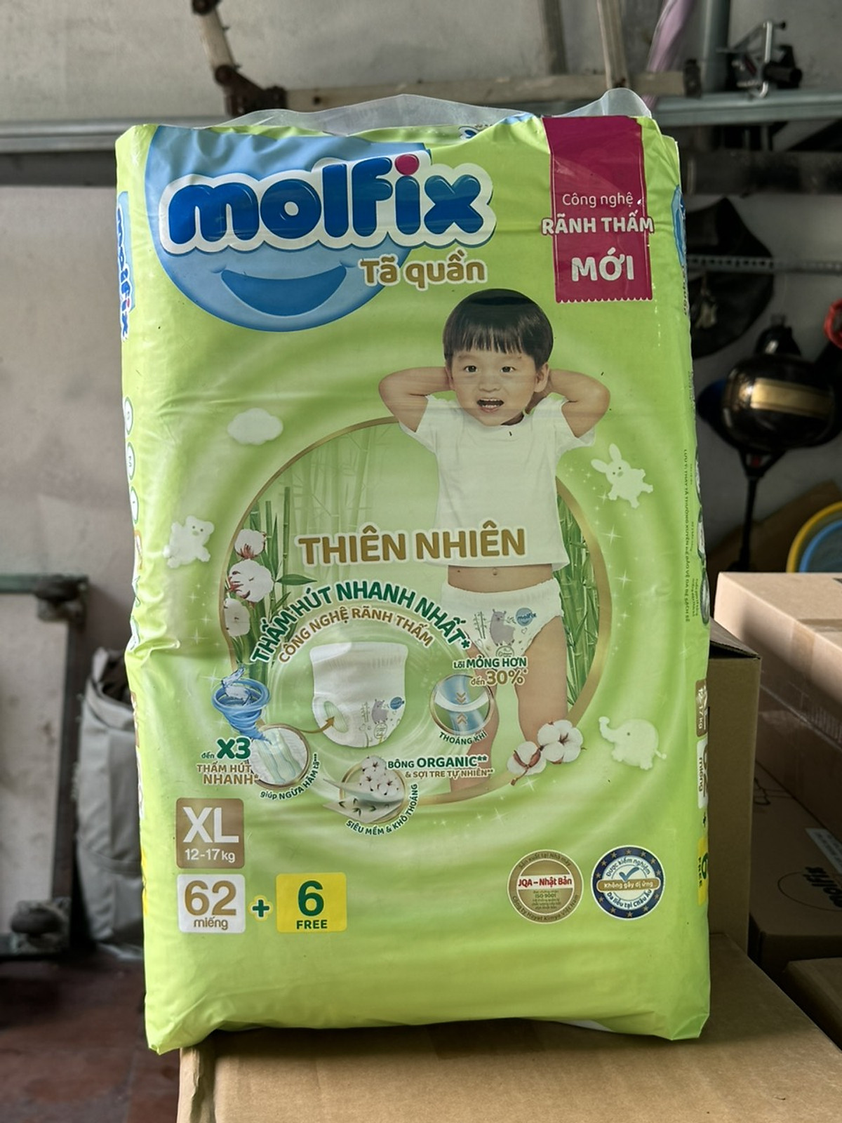 Tã/bỉm quần Molfix Thổ Nhĩ Kỳ size XL62+6 Vaca Baby House