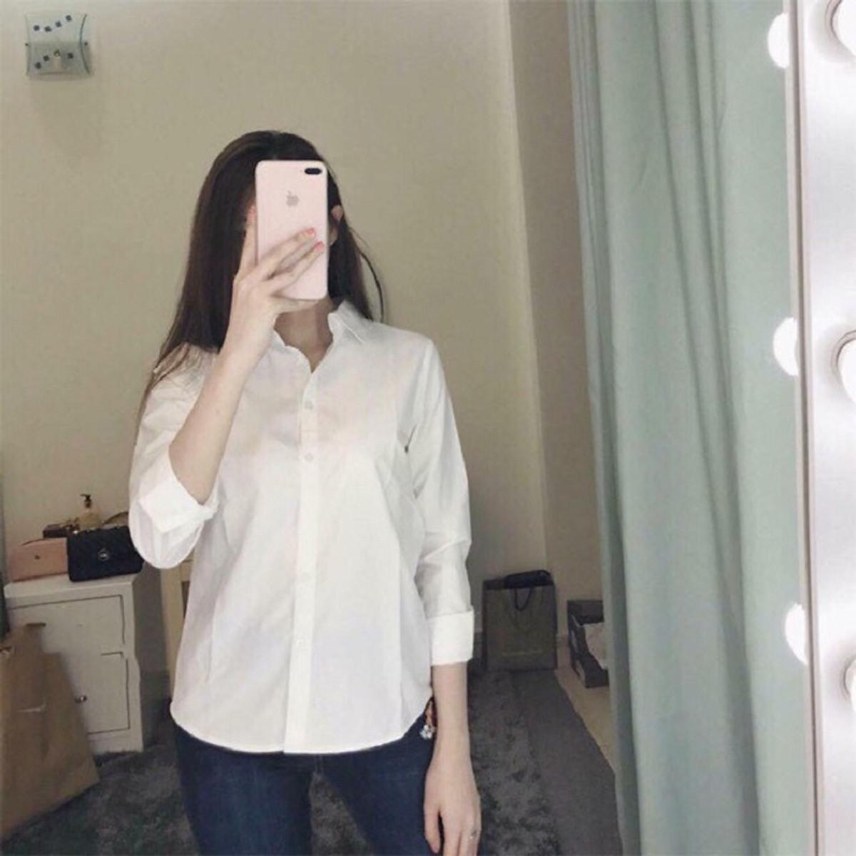 Áo sơ mi lụa nữ màu trắng - Áo sơ mi nữ Áo Sơ Mi Lụa Nữ Màu Trắng - Áo Sơ Mi Nữ