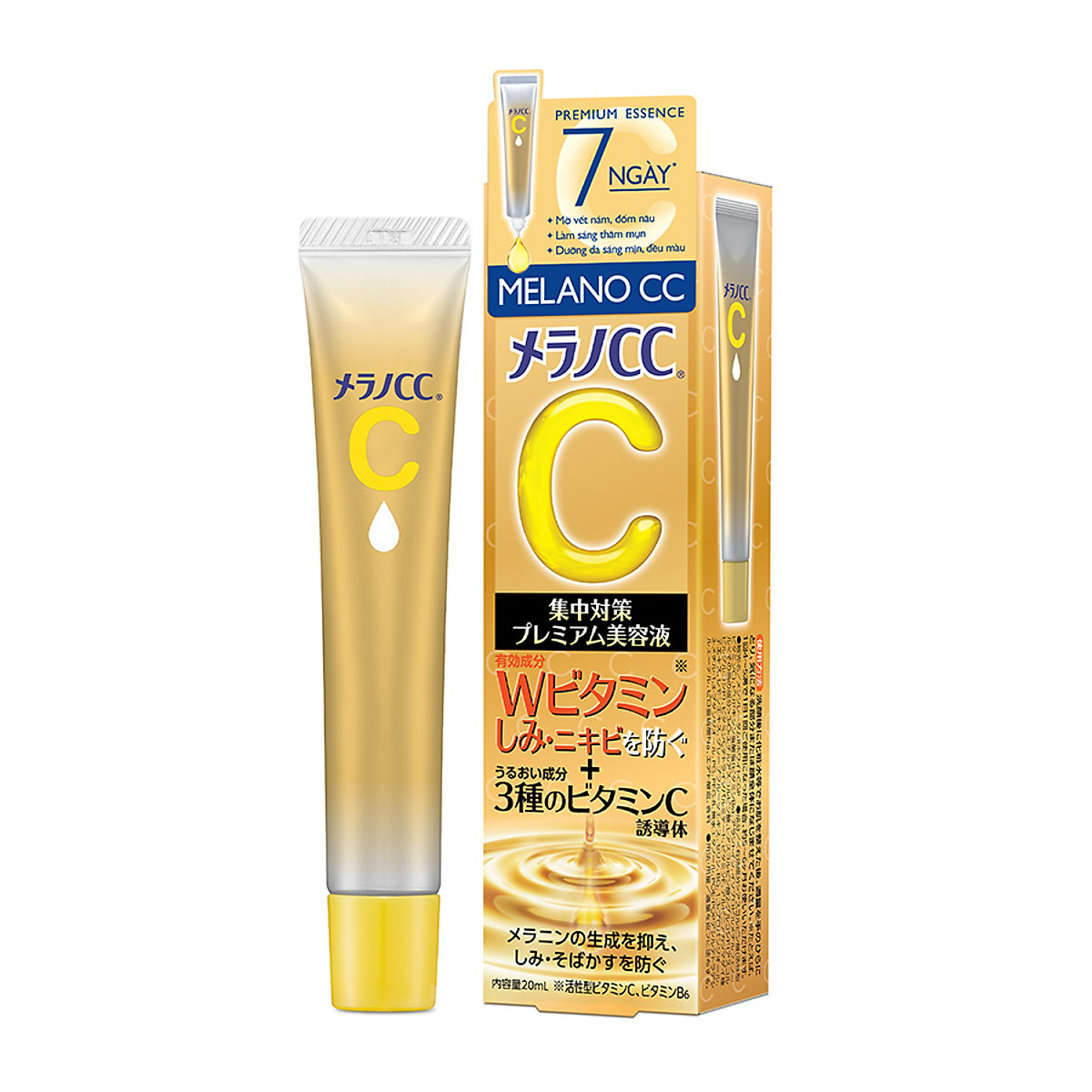Tinh chất vitamin C dưỡng trắng, mờ thâm cao cấp Melano CC Premium Whitening Essence 20ml