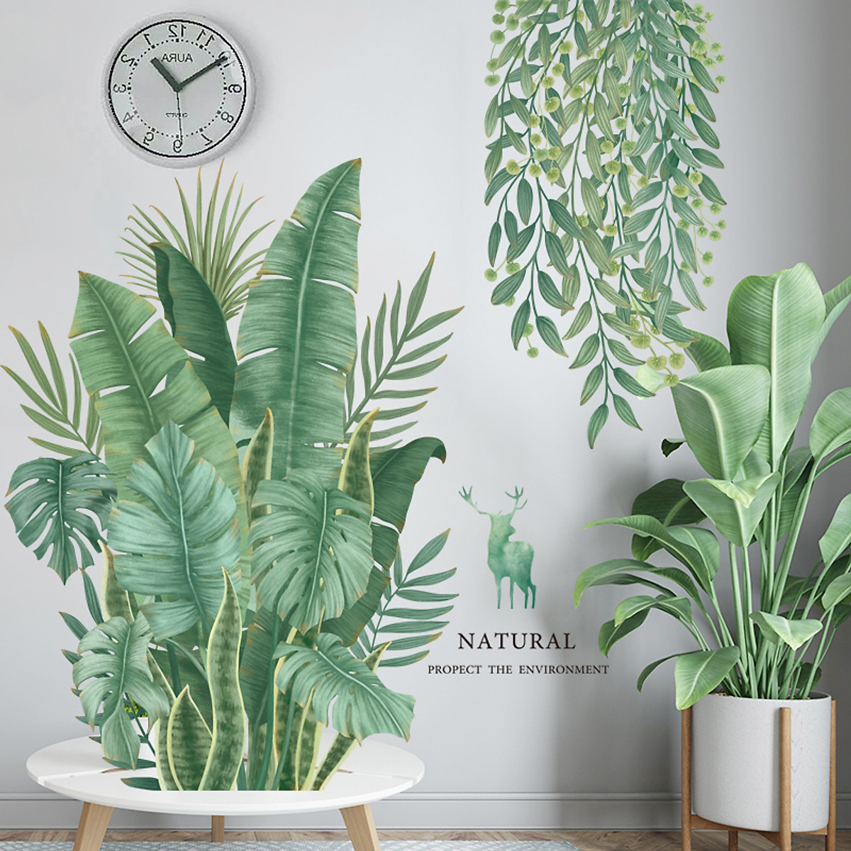 Sticker Giấy Dán Tường Decal Dán tường Mẫu Hoa Lá Cực Xinh ZH011