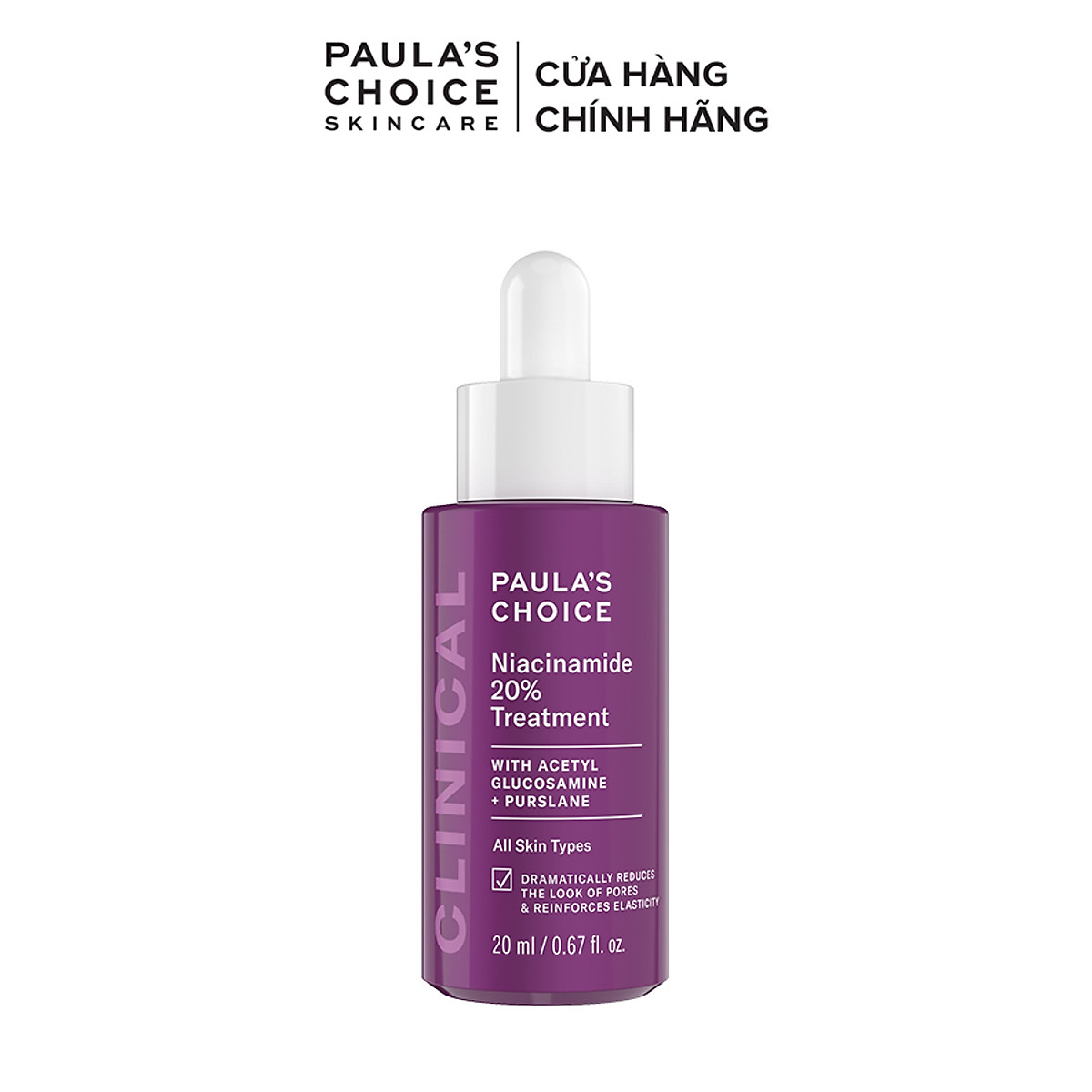 Tinh chất se khít lỗ chân lông tối ưu Paula's Choice Clinical Niacinamide 20% Treatment 20ml mã 8030