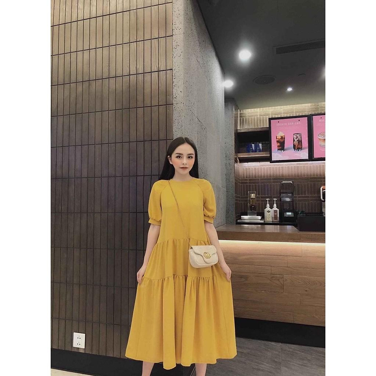 Váy suông rộng - baby doll đũi