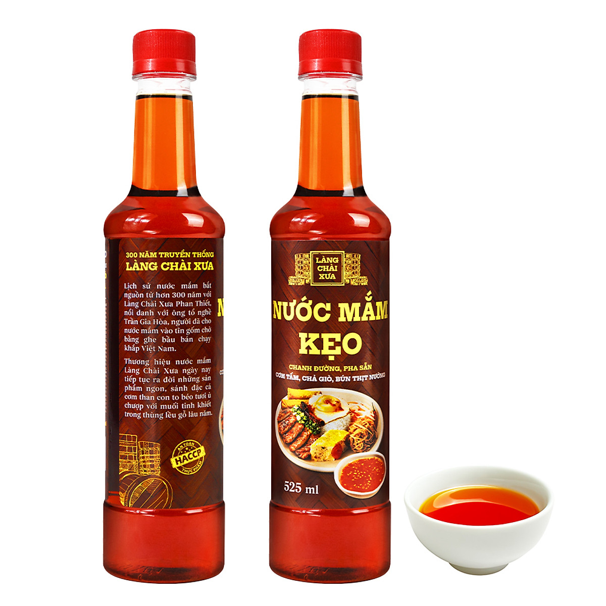 Nước mắm kẹo Làng Chài Xưa 525ml/chai chanh đường pha sẵn, dùng ngay với cơm tấm, chả giò, bún thịt nướng, chỉ cần thêm ớt