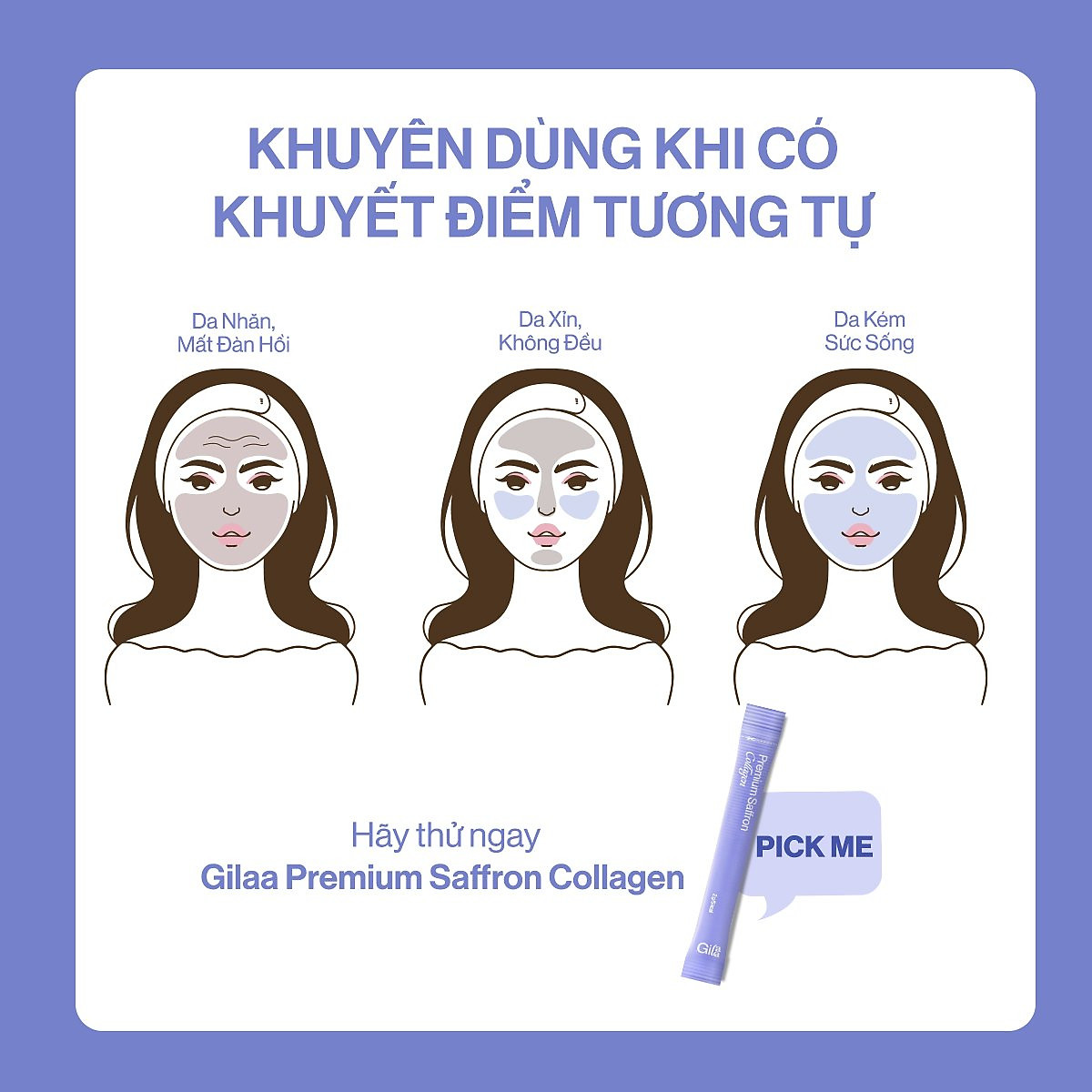 Bột Uống Collagen Gilaa Cao Cấp Kết Hợp Saffron - (60 gói x 2g)