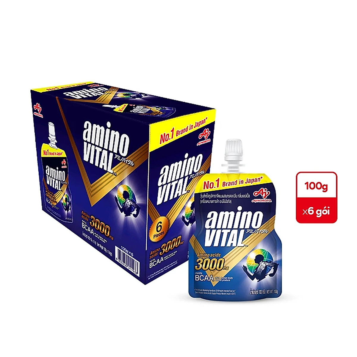 Hôp 6 gói AminoVITAL AJI-NO-MOTO 100g/ Gói