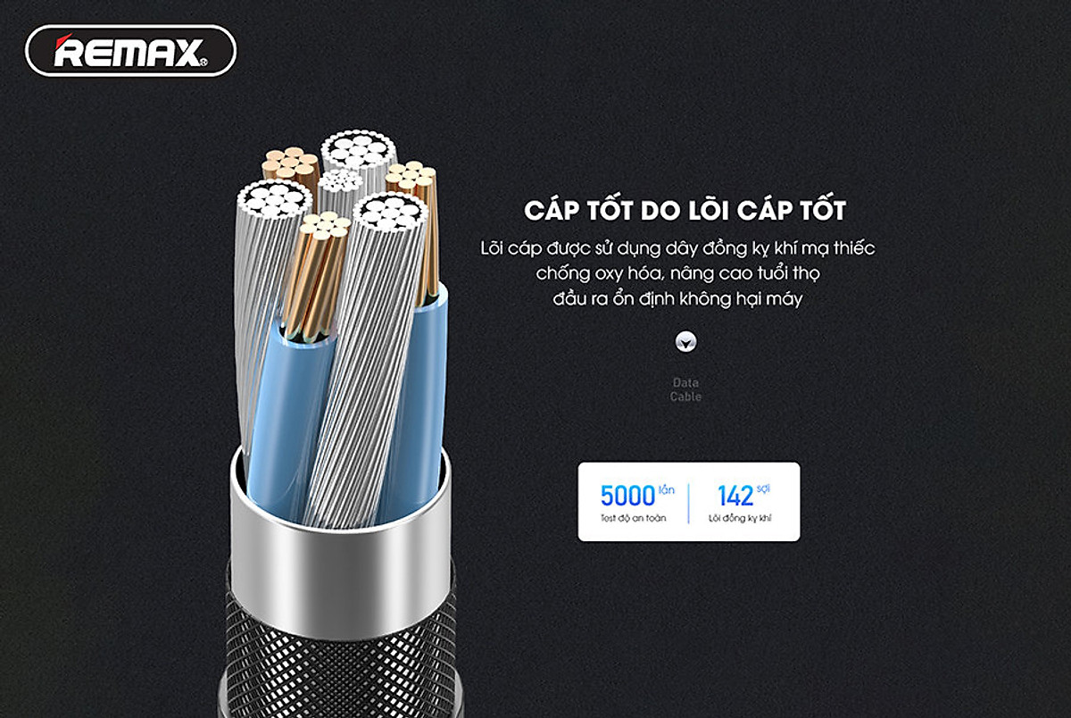 Cáp sạc USB to IP Remax RC-152i chiều dài 1m sạc 2.4A và truyền dữ liệu đồng thời 480MB/s có đèn tiện lợi - Hàng chính hãng