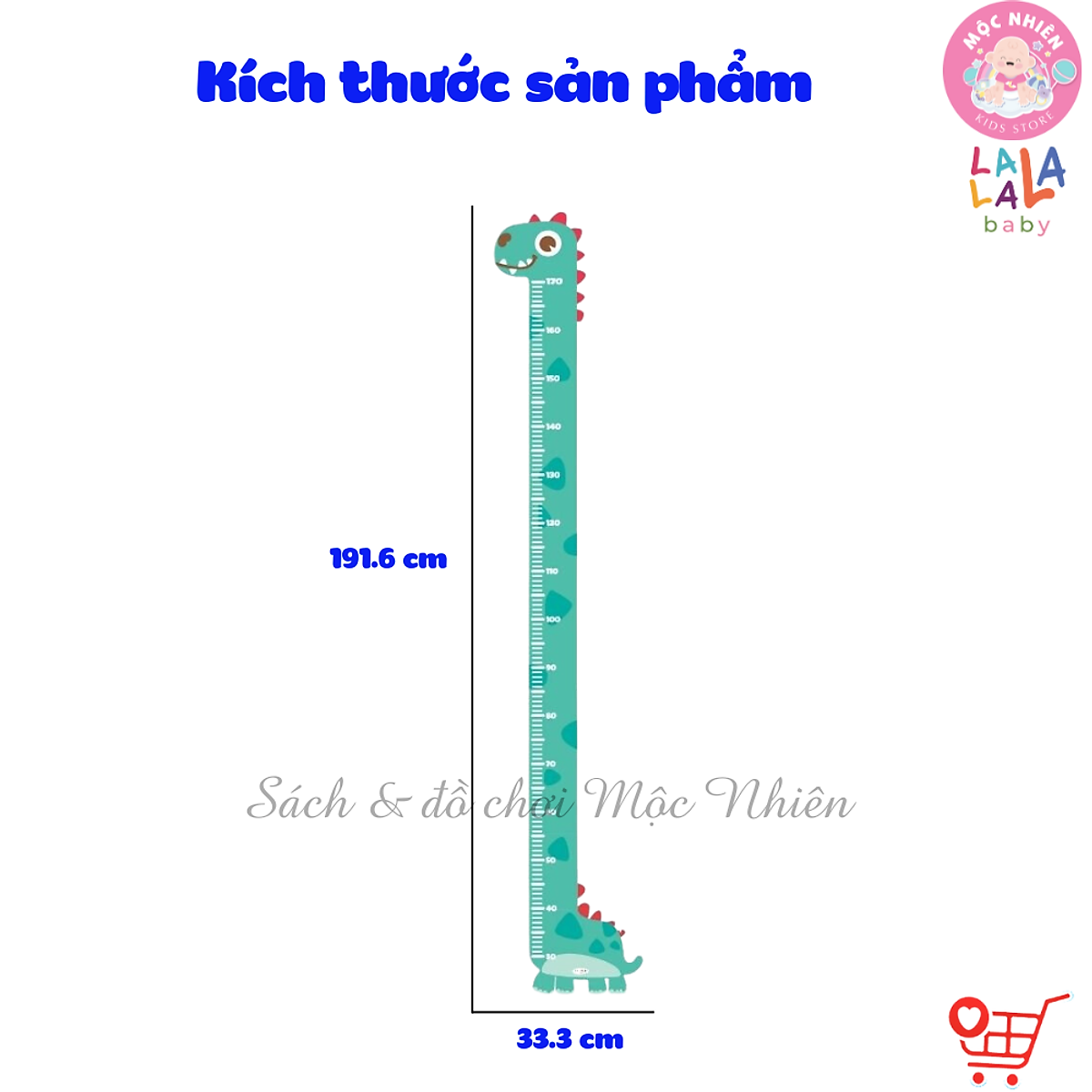Thước Đo Chiều Cao Dán Tường cho Bé ( Decal Dán Tường ) Hình Con Vật Đáng Yêu - Lalala Baby