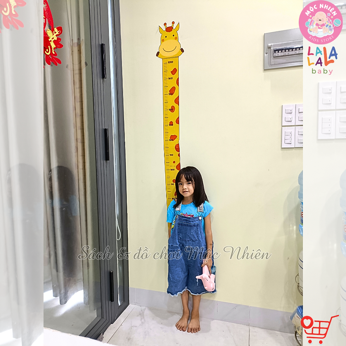 Thước Đo Chiều Cao Dán Tường cho Bé ( Decal Dán Tường ) Hình Con Vật Đáng Yêu - Lalala Baby