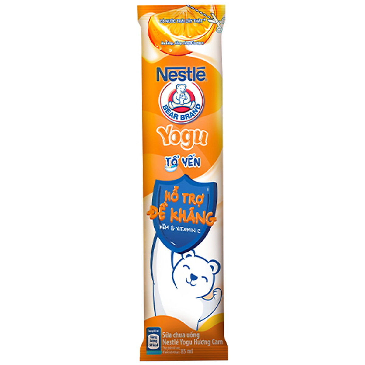 Thùng 28 gói Sữa chua Tổ Yến Nestlé Yogu Gấu Hương Cam 28x75ml