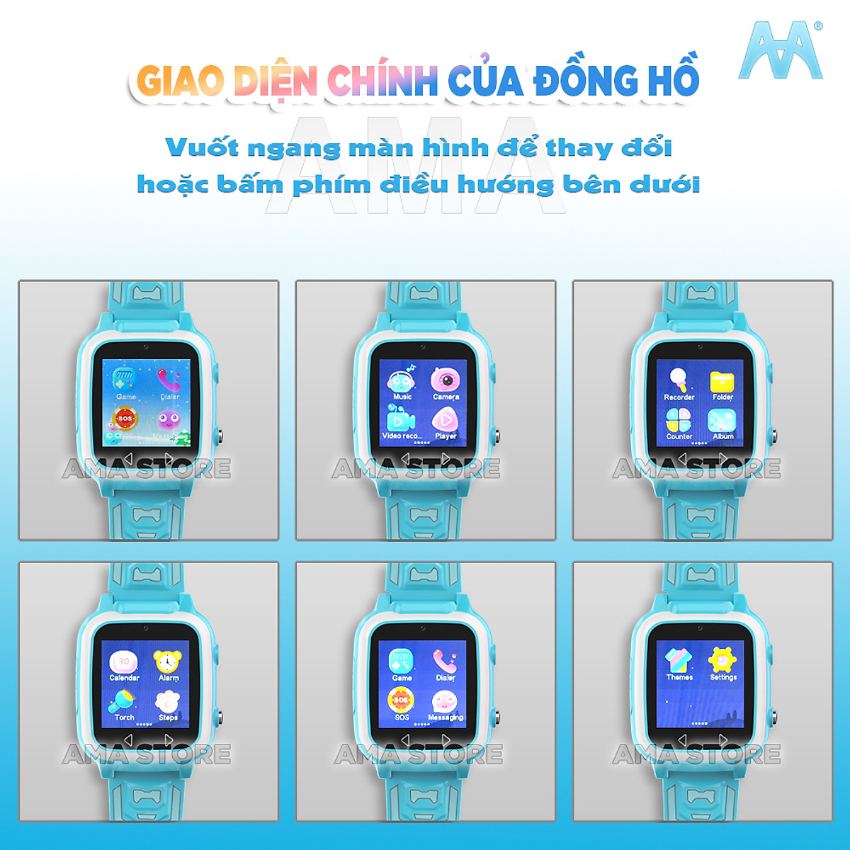 Đồng hồ Thông minh 25 GAME Y8S gắn thẻ nhớ 32G Nghe nhạc Lắp Sim gọi Điện thoại không cần App Quản lý Hàng nhập khẩu