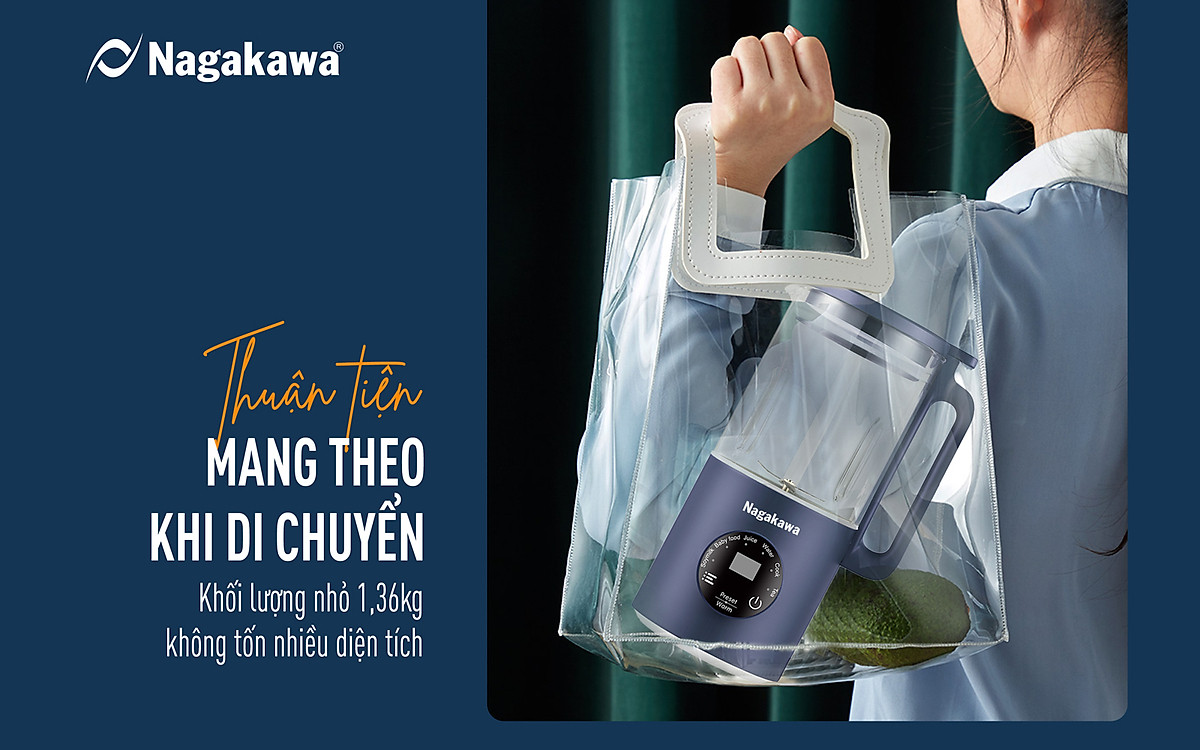 Máy làm sữa hạt đa năng Nagakawa NAG0825 (0,6L - 500W) - Hàng chính hãng