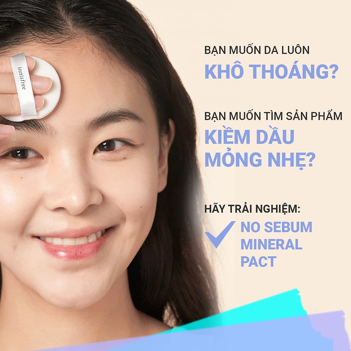 Phấn phủ kiềm dầu dạng nén innisfree No Sebum Mineral Pact 8.5g