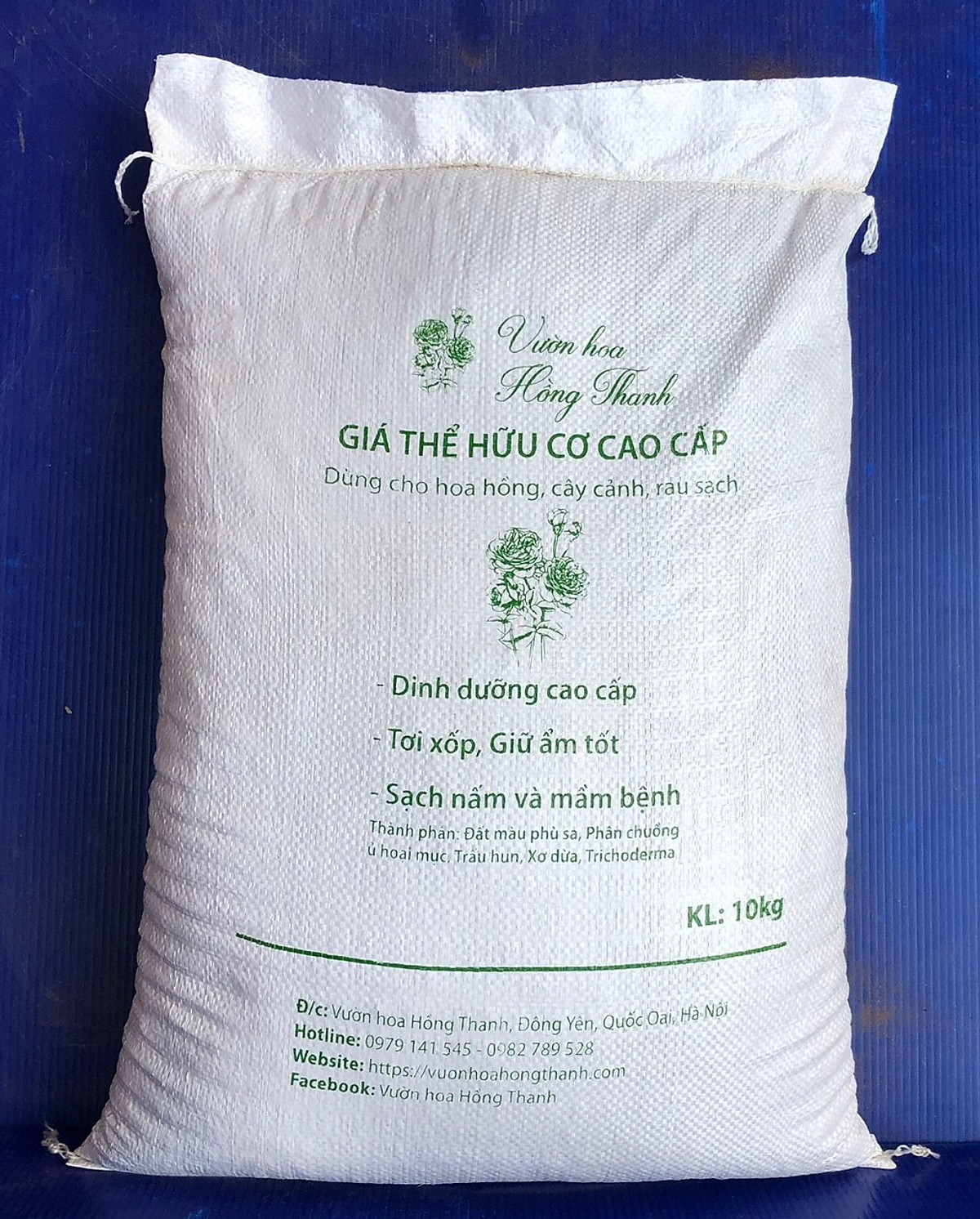 Đất trồng cây cao cấp, Giá thể hữu cơ cao cấp dùng cho Hoa Hồng, Cây Cảnh, rau sạch (Bao 10kg)
