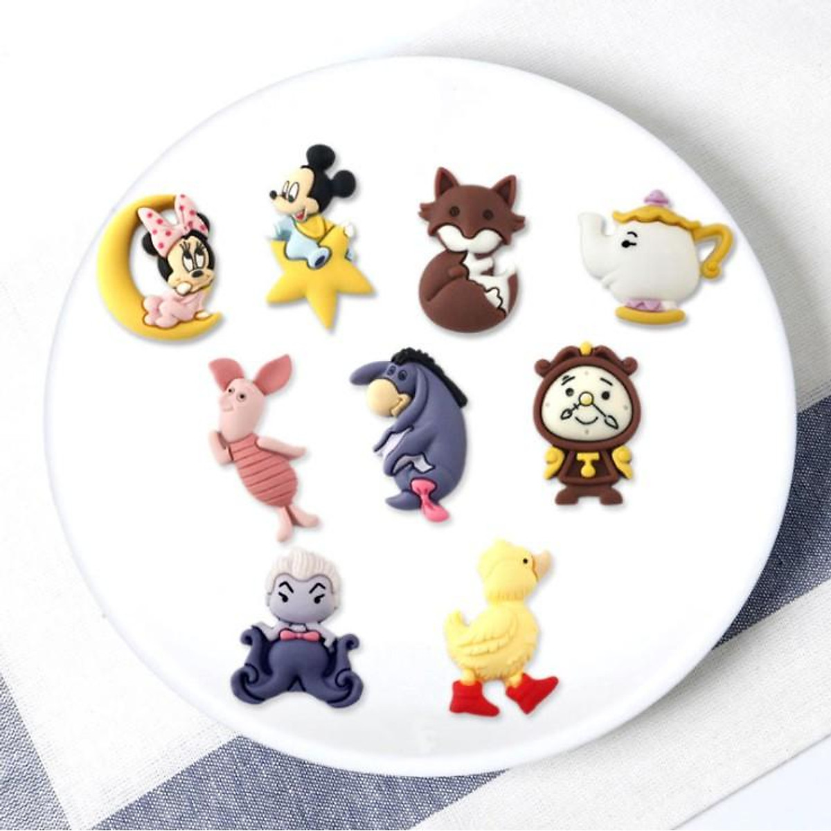 Charm nhân vật Cartoon Network - Beauty and The Beast, Duckling, Mermaid trang trí dép Crocs Jibbitz, DIY