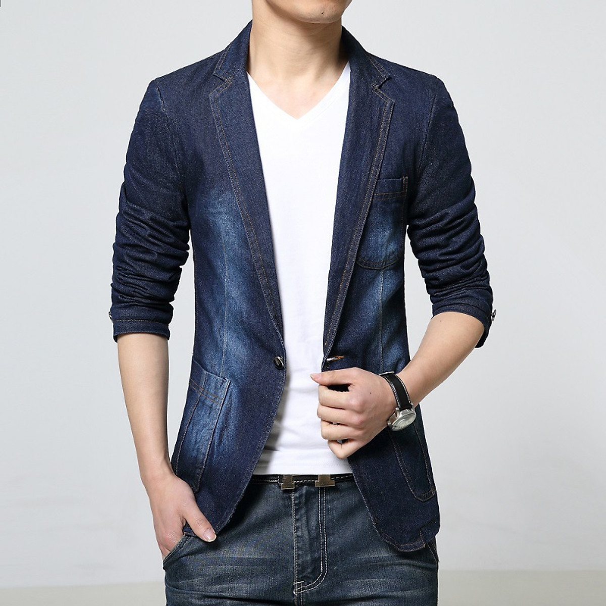 Vest nam Áo vest nam tay lỡ chất liệu bò cao cấp cam kết ko xù lông  không nhănÁo vest được thiết kế trẻ trung năng động Mã t17