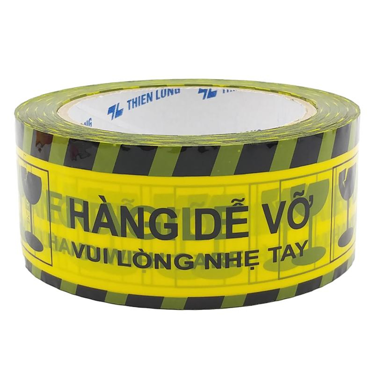 Băng Keo Hàng Dễ Vỡ - Fragile Handle With Care 80 m - Thiên Long BKD-002 - Màu Vàng