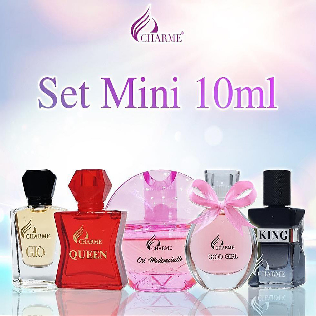 Bộ Set 5 mùi nước hoa Charme Mini 10ml 5 chai x 10ml