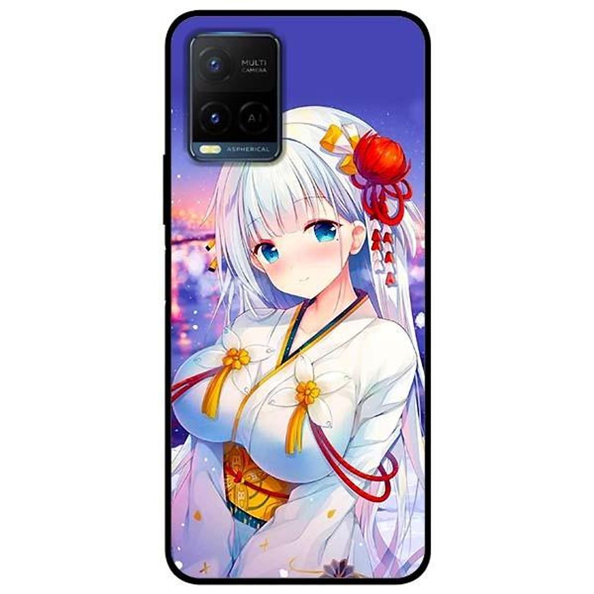 Ốp lưng dành cho Vivo Y21 - Vivo Y21s mẫu Anime Cô Gái Cài Tóc Đỏ