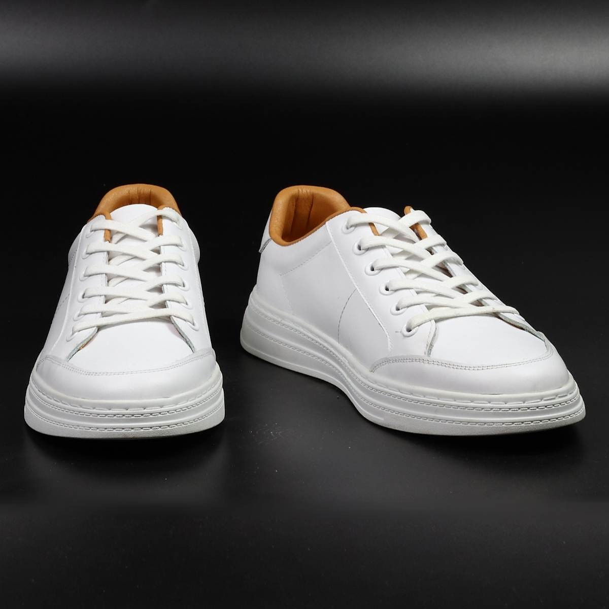 Giày sneaker da bò trắng LC2101 White Lucas Shoes - Giày thể thao nam cổ  thấp