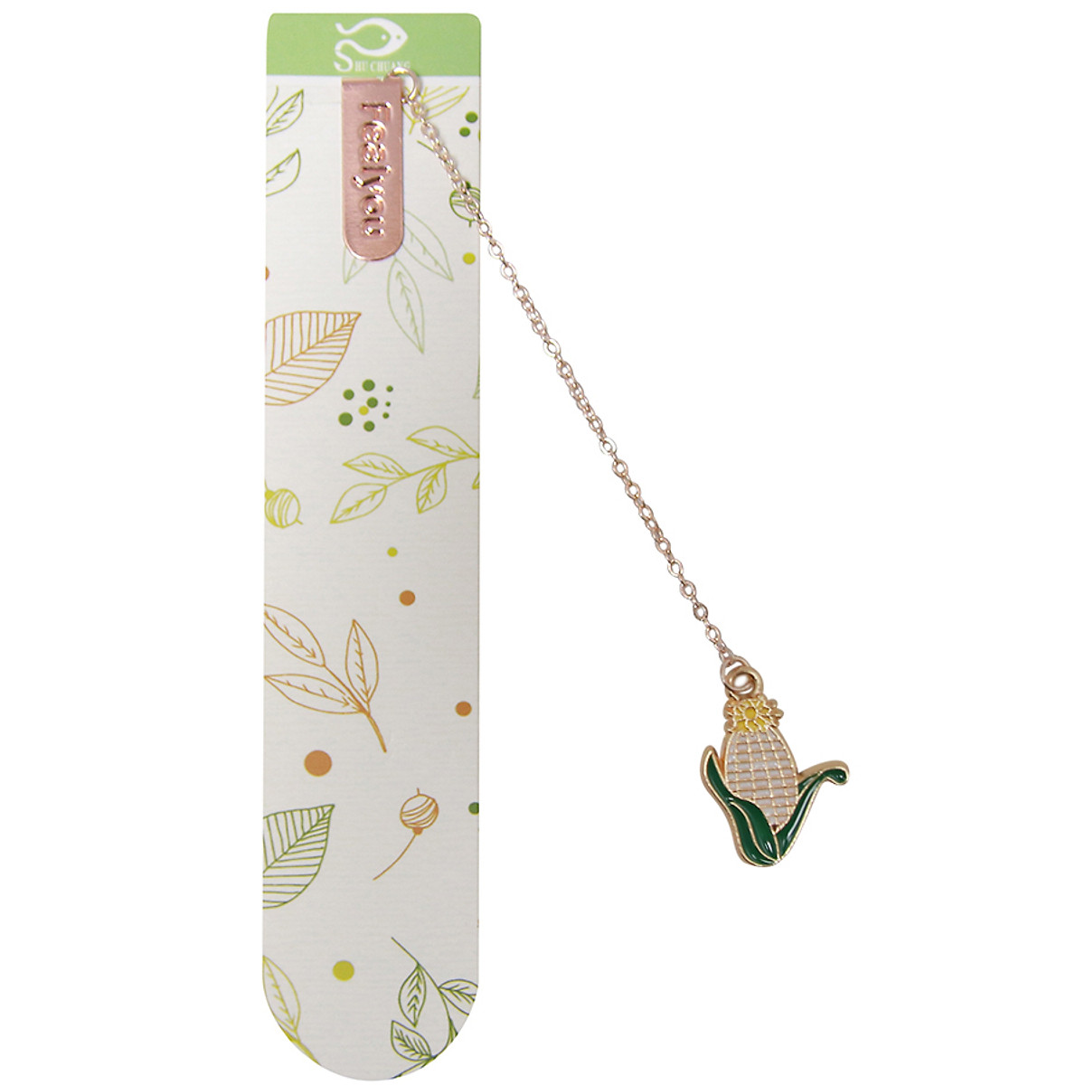 Bookmark Kẹp Sách Kim Loại Phối Charm Hình Trái Bắp - Bookmark