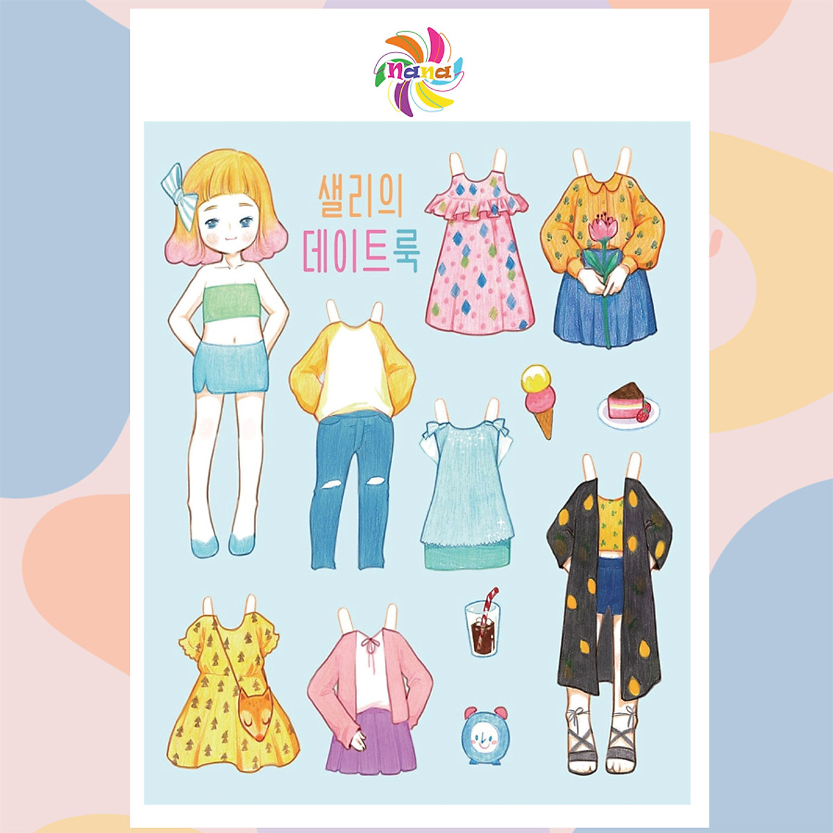 Búp bê giấy (paper doll) thay đồ thời trang đồ chơi cắt thủ công ...