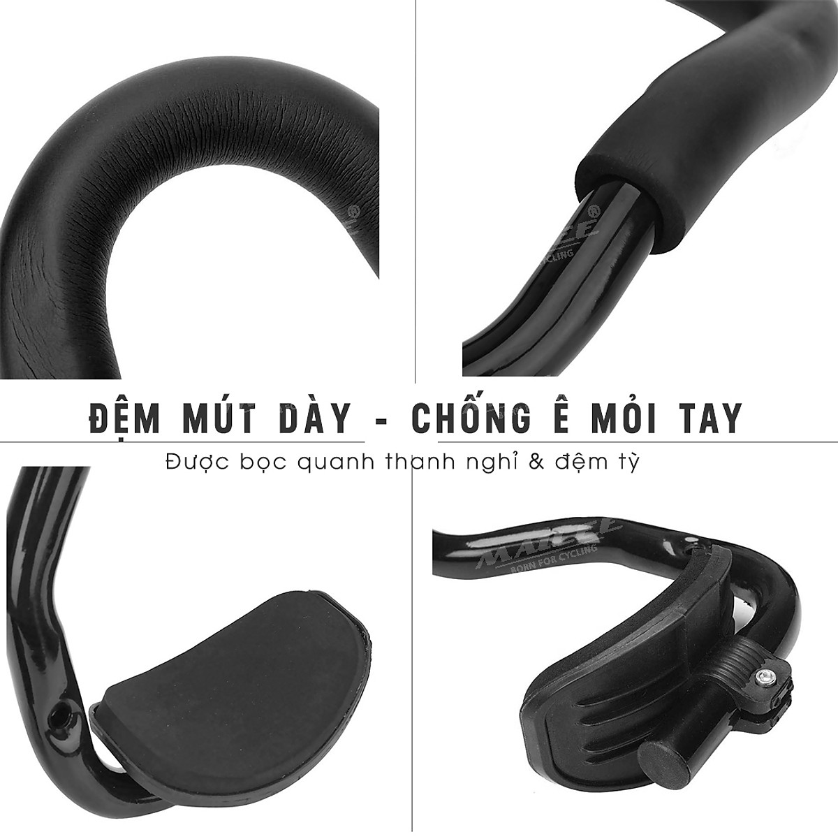 Tay càng nghỉ TT, Thanh Tay Lái Cho Xe Đạp Chất Liệu Nhôm, Tay Cầm cho ba môn phối hợp cho xe đạp thể thao trọng lượng nhẹ (Dài 37cm) - Mai Lee