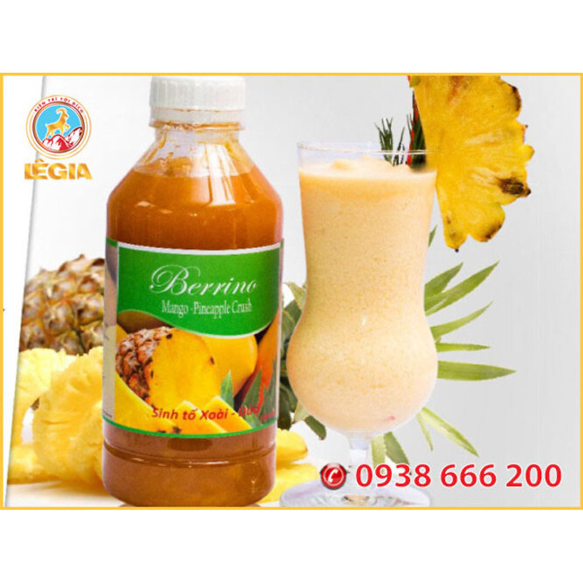 Sinh Tố BERRINO Xoài Dứa 1L (PINEAPPLE MANGO SMOOTHIE BASE) - Sirô ...