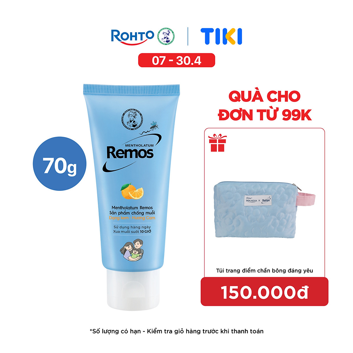 Kem chống muỗi Rohto Metholatum Remos Hương Cam 70g