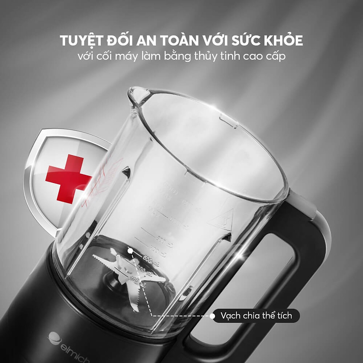 Máy làm sữa hạt Elmich CBE 3904 OL, công suất 800W, 7 chế độ nấu được thiết lập sẵn, lưỡi dao 3 tầng 8 cánh giúp xay nhuyễn - Hàng chính hãng
