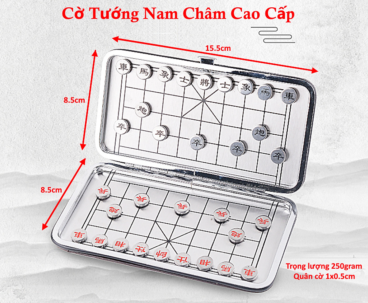 Cờ Tướng Nam Châm Bỏ Túi - Cờ Tướng Bàn Là Hộp Đựng - Hàng chính hãng