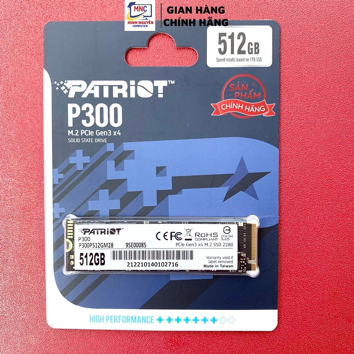 Ổ cứng SSD PATRIOT 256G P300 M.2 2280 NVMe Gen 3x4 - P300P128GM28 - Hàng Chính Hãng